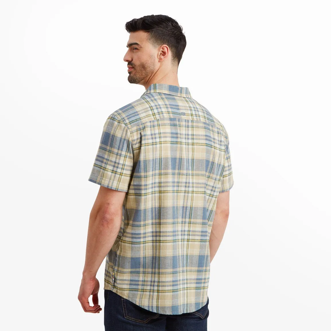Men's Hosh Plaid Short-Sleeve Shirt - Bardiya Sand