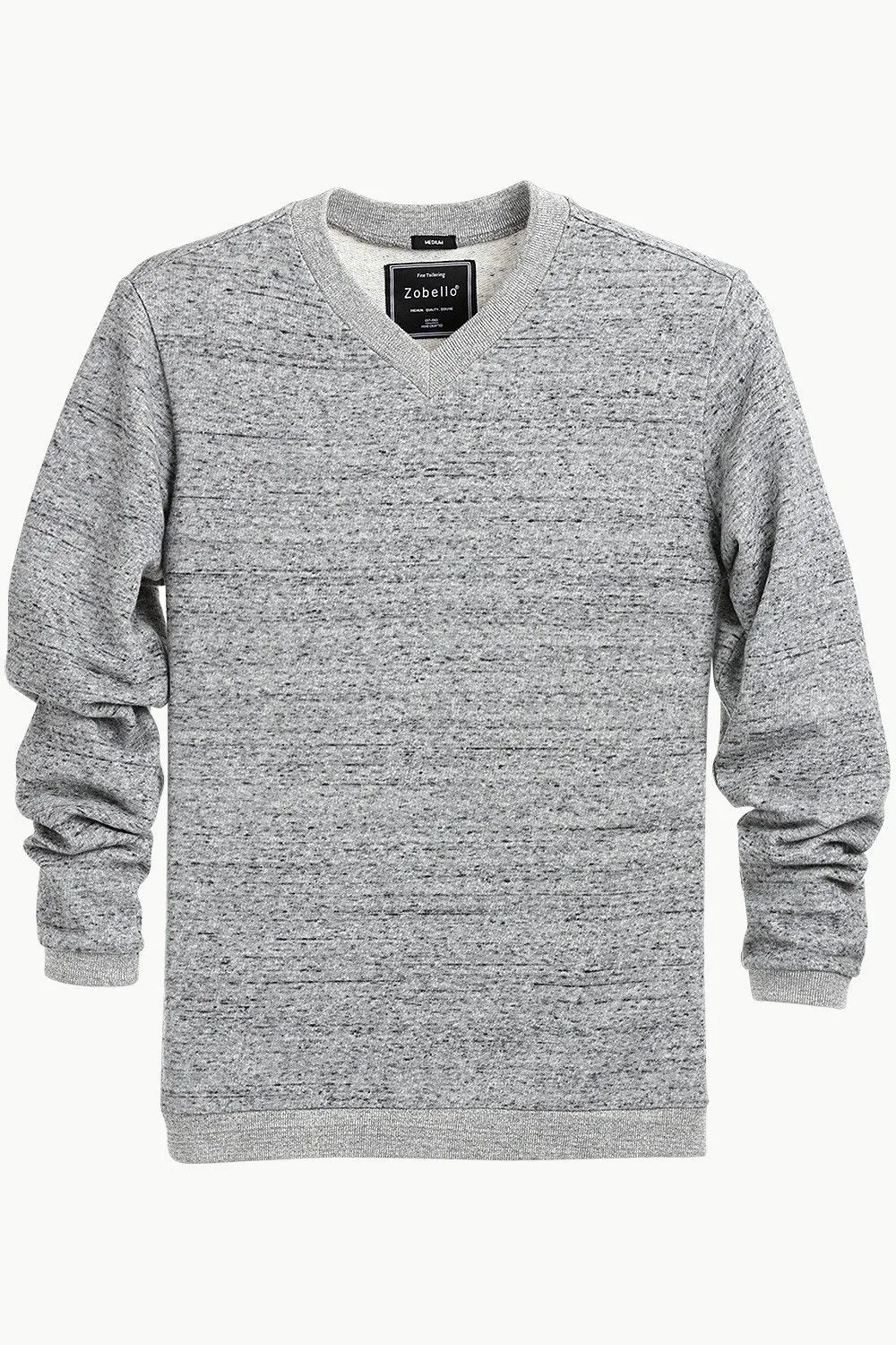 Men's Knit Sports Grey V-Neck Sweatshirt