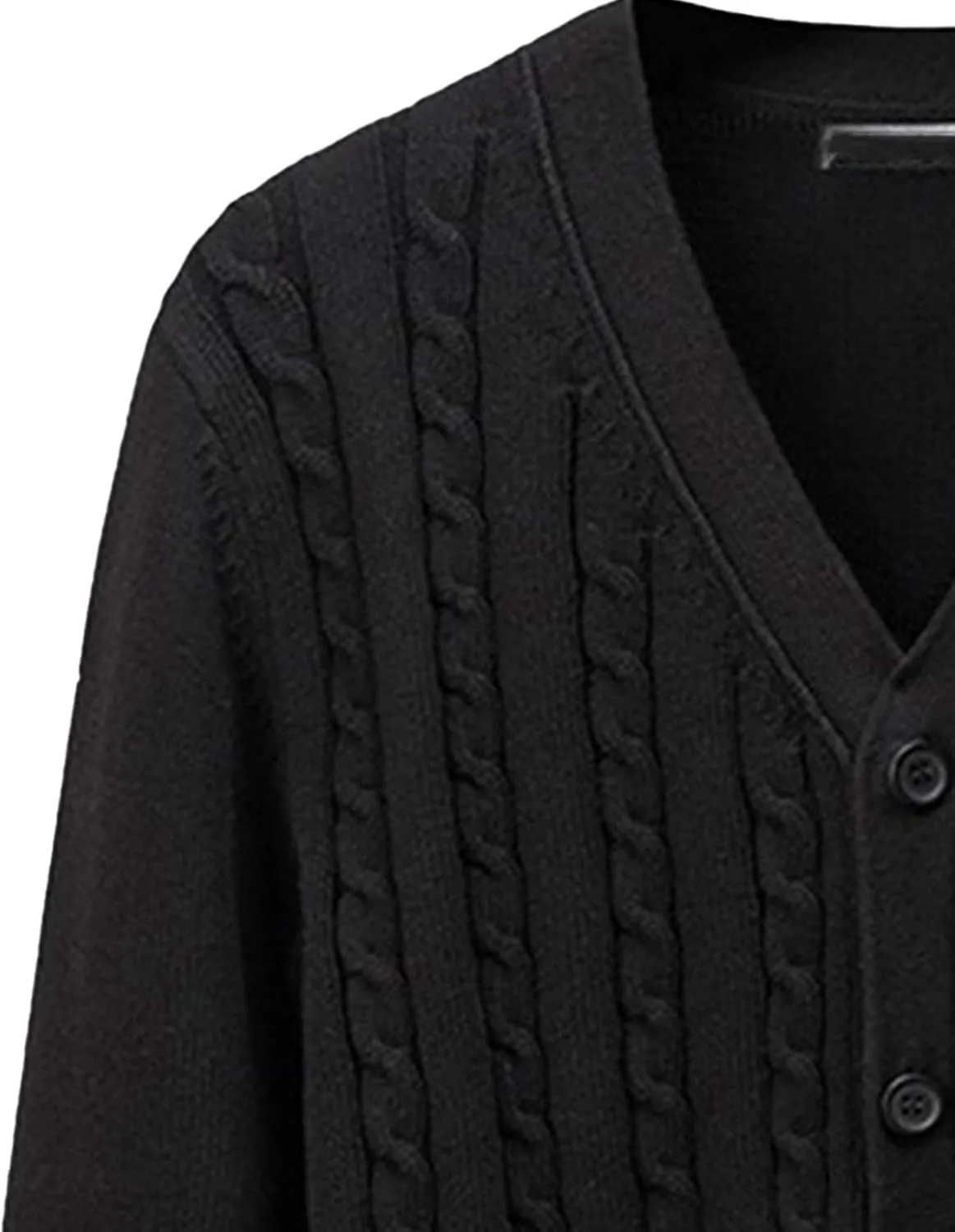 Men's Knitted Ribbed V Neck Sweater Cardigan Button Up Regular Fit Sweater Ribbed Long Sleeve Casual Sweaters