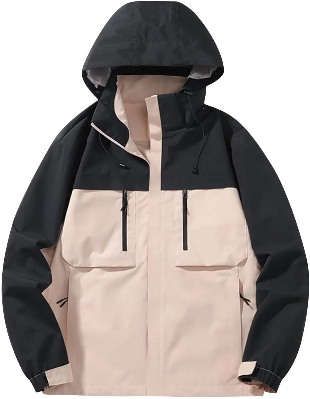 Men's Lightweight Hooded Rain Jacket, Waterproof Windproof Raincoat, Hiking Outdoor Jackets, Fall Fashion Rain Coat