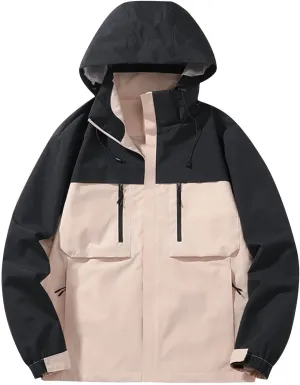 Men's Lightweight Hooded Rain Jacket, Waterproof Windproof Raincoat, Hiking Outdoor Jackets, Fall Fashion Rain Coat