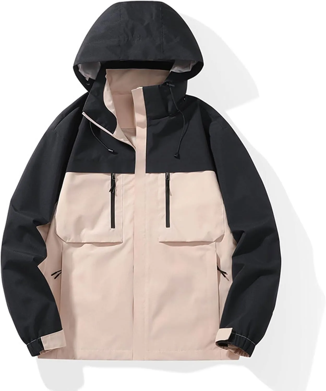 Men's Lightweight Hooded Rain Jacket, Waterproof Windproof Raincoat, Hiking Outdoor Jackets, Fall Fashion Rain Coat