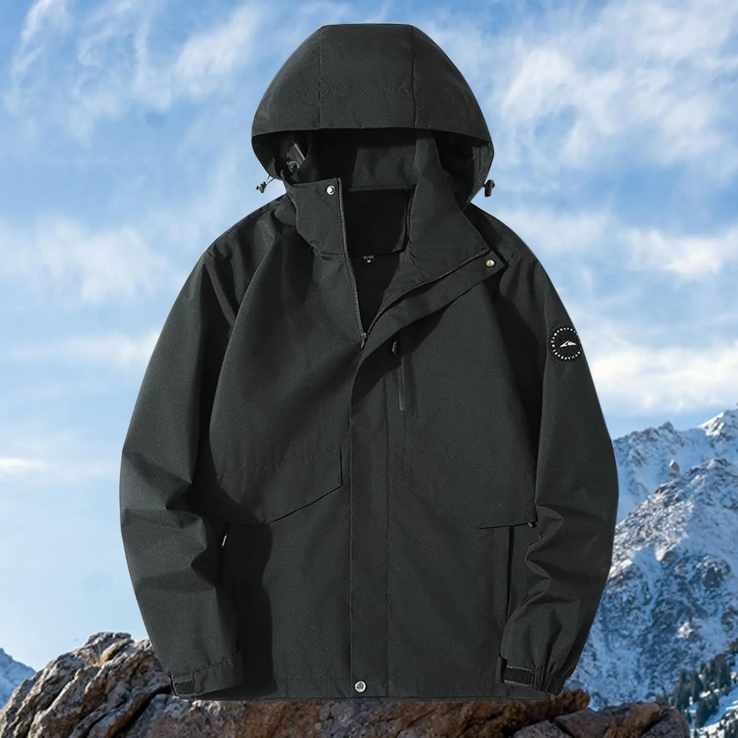 Mens Lightweight Jackets Casual Solid Color Hooded Thick Zipper Pocket Thick Coat Thick Jacket Womens Hoodies Mens