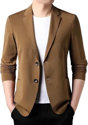 Mens Lightweight Thin Coats Slim Fit Casual One Button Blazers Summer Fall Breathable Sport Coats Formal Suit Jackets