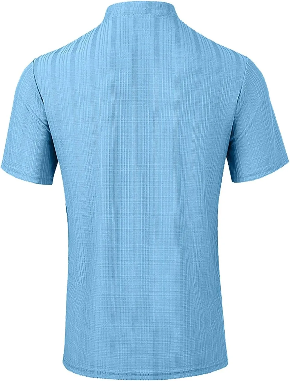Mens Linen Shirts Short Sleeve Casual Cotton T-Shirts Summer Button Henley Shirt Lightweight Loose Beach Tee Tops