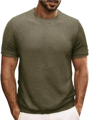 Men's Oversized Cotton Shirt Short Sleeve Crew Neck Cotton Tshirts Casual Summer T Shirts Classic Basic Tees