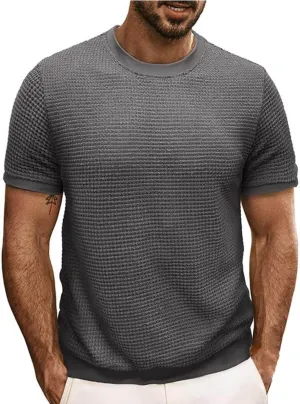 Men's Oversized Cotton Shirt Short Sleeve Crew Neck Cotton Tshirts Casual Summer T Shirts Classic Basic Tees