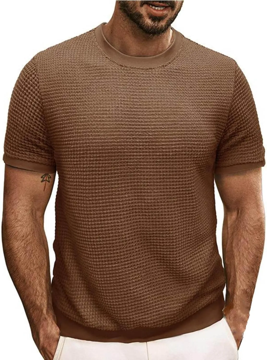 Men's Oversized Cotton Shirt Short Sleeve Crew Neck Cotton Tshirts Casual Summer T Shirts Classic Basic Tees
