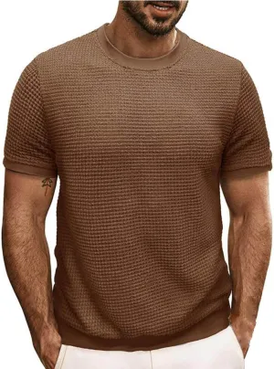 Men's Oversized Cotton Shirt Short Sleeve Crew Neck Cotton Tshirts Casual Summer T Shirts Classic Basic Tees