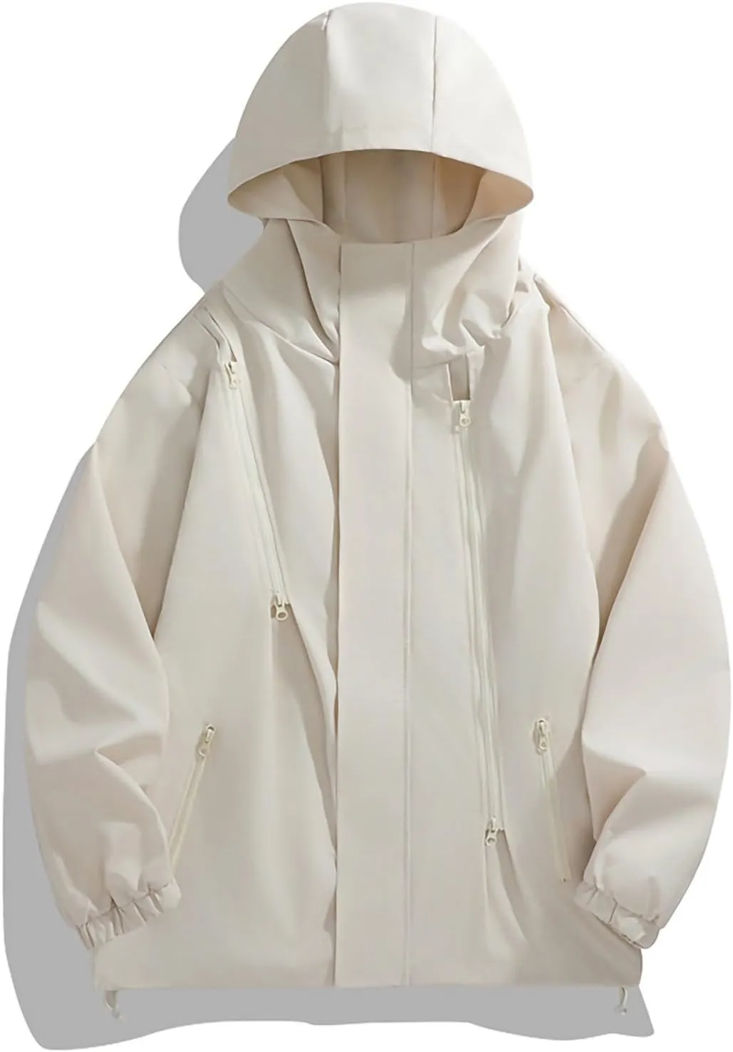 Mens Oversized Rain Jackets Lightweight Outdoor Hiking Travel Waterproof Windbreaker Hooded Raincoats With Pockets