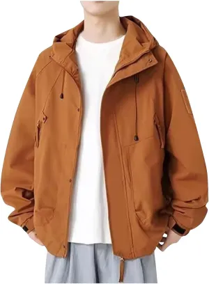 Mens Packable Rain Jackets Lightweight Waterproof Windbreaker with Hood Outdoor Raincoat Jacket for Hiking Travel