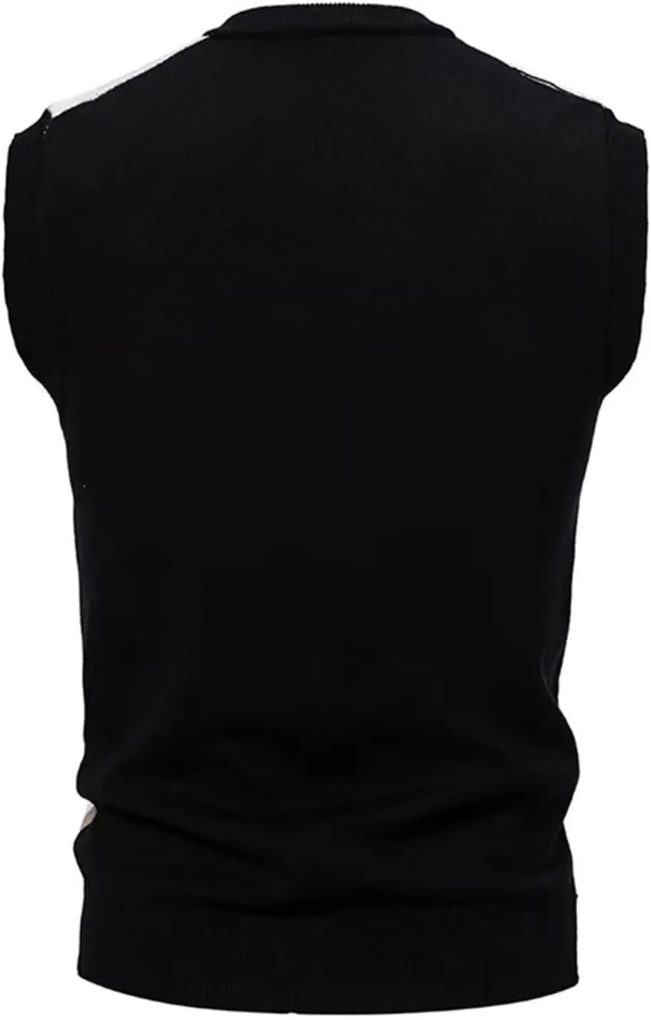 Men's Pullover Sweater Vest Sleeveless V-Neck Slim Fit Color Blocks Argyle Sweaters Vests Winter Warm Waistcoat