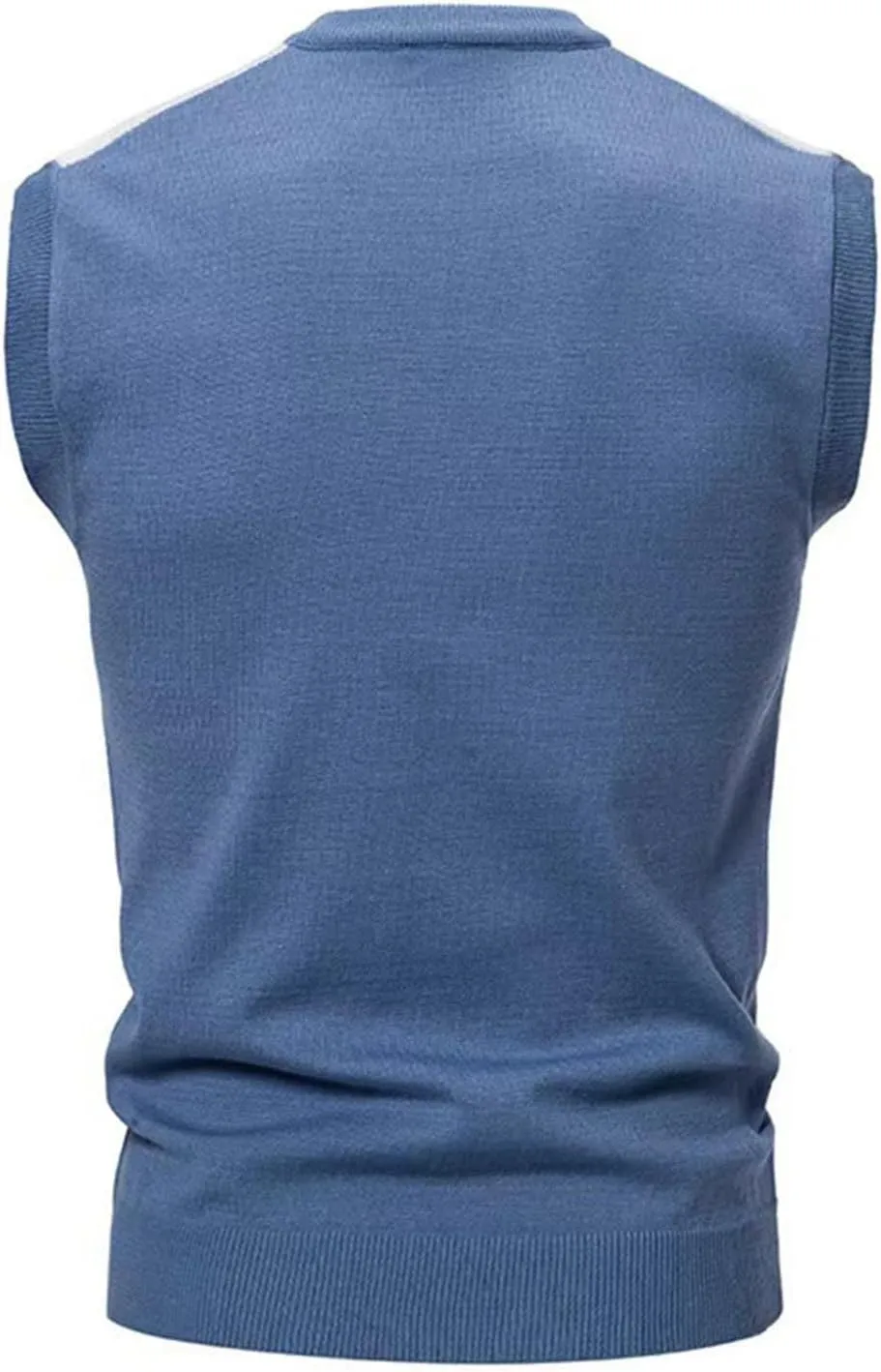 Men's Pullover Sweater Vest Sleeveless V-Neck Slim Fit Color Blocks Argyle Sweaters Vests Winter Warm Waistcoat