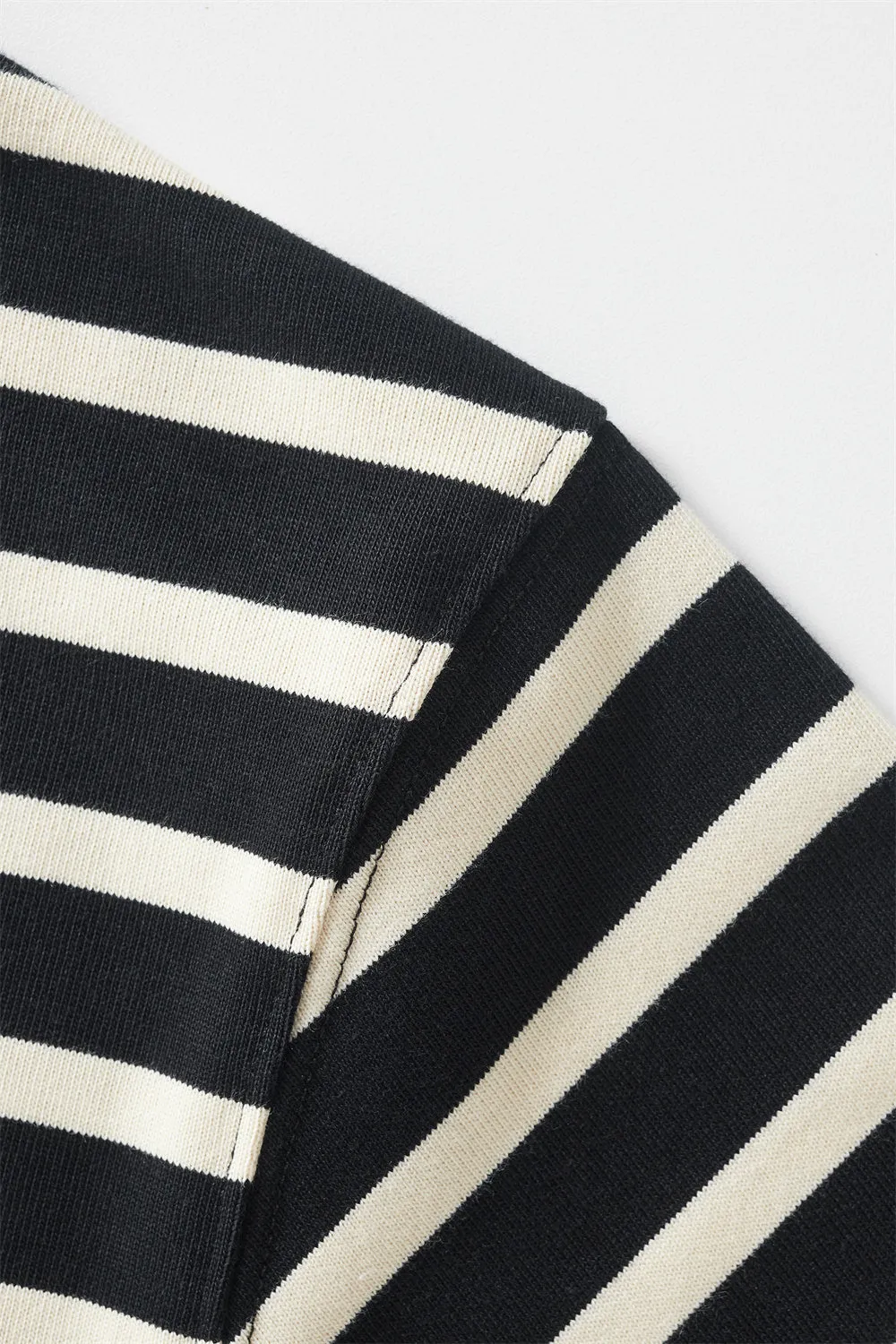 Men's Pure Cotton Contrast-color Striped Long-sleeved T-shirt
