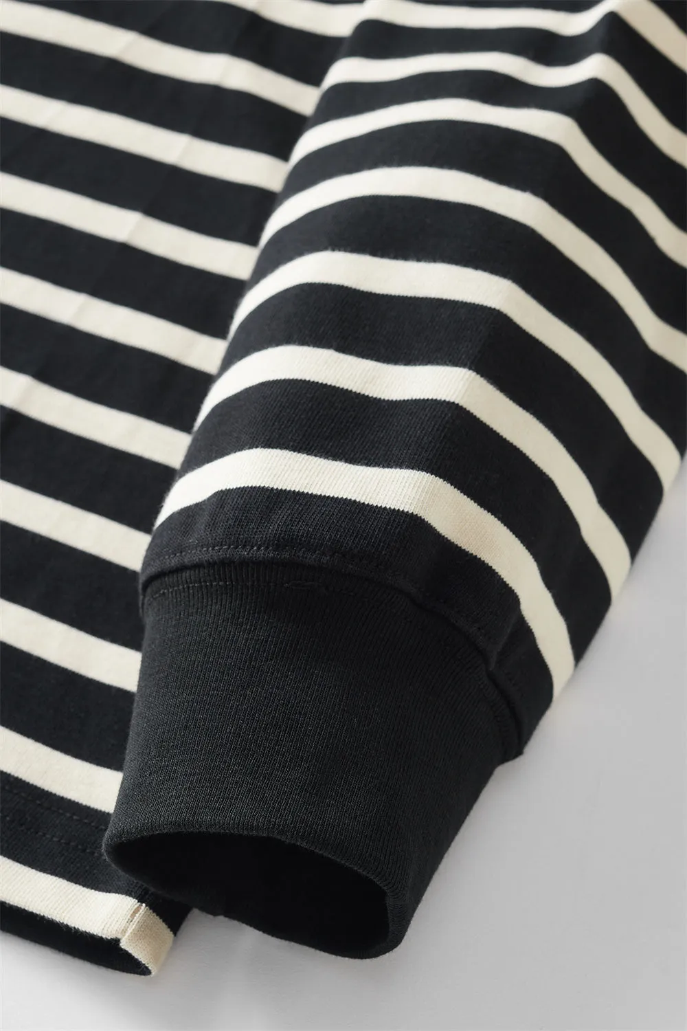 Men's Pure Cotton Contrast-color Striped Long-sleeved T-shirt
