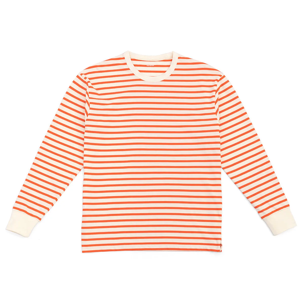 Men's Pure Cotton Top Round Neck Striped Long Sleeve T-shirt