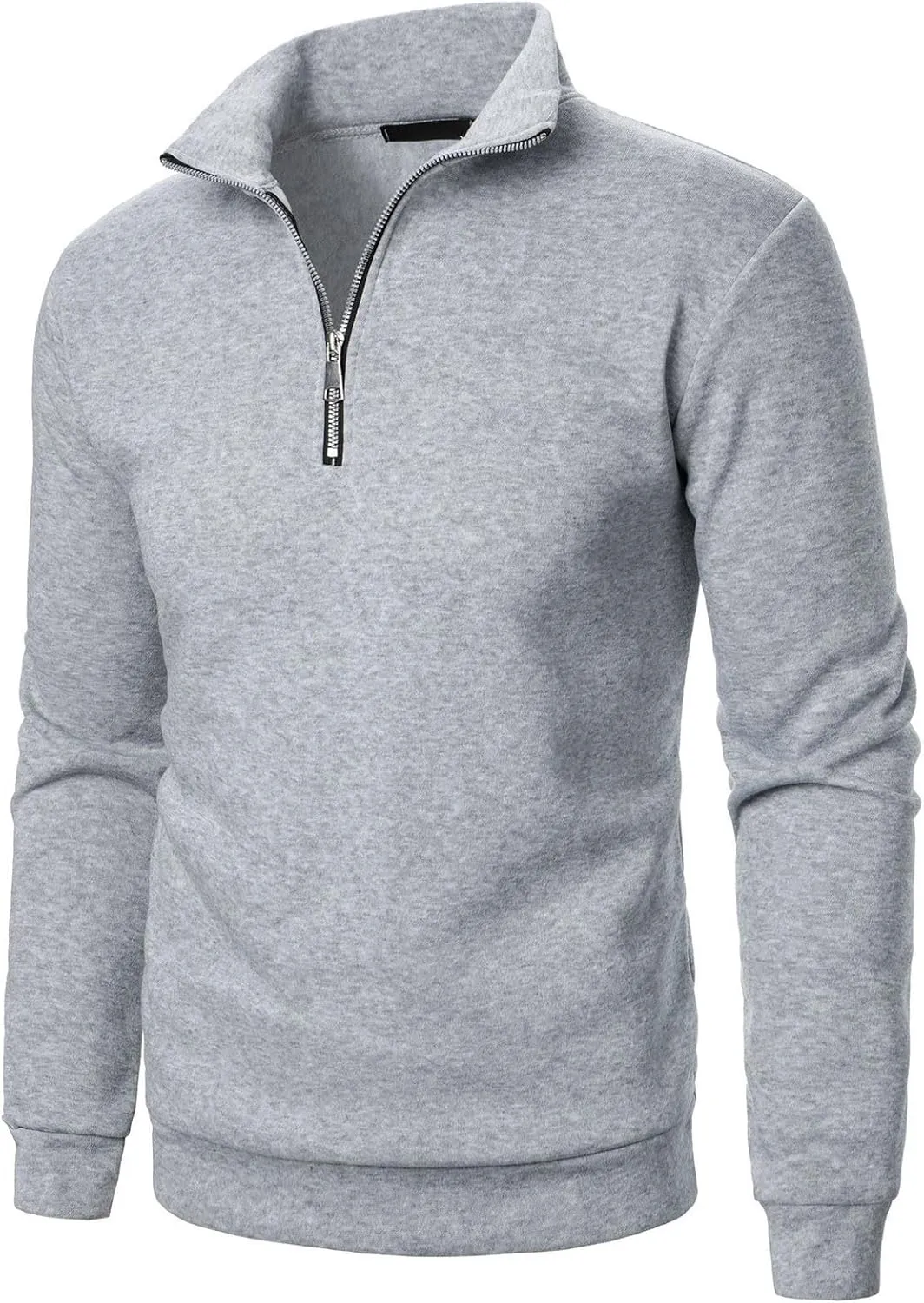 Men's Quarter Zip Fleece Pullover Sweatshirts Mock Neck Casual Long Sleeve Fall Winter Warm Sweatshirt 1/4 Zip Shirt