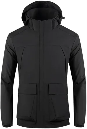 Men's Rain Jacket Lightweight Casual Spring Fall Windbreaker Zip Up Raincoat with Pocket Waterproof Hooded Jackets