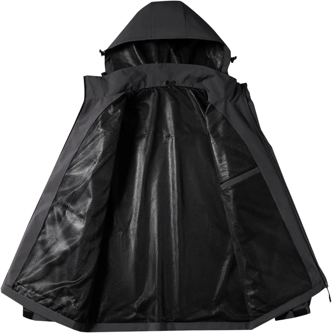 Men's Rain Jacket Lightweight Casual Spring Fall Windbreaker Zip Up Raincoat with Pocket Waterproof Hooded Jackets