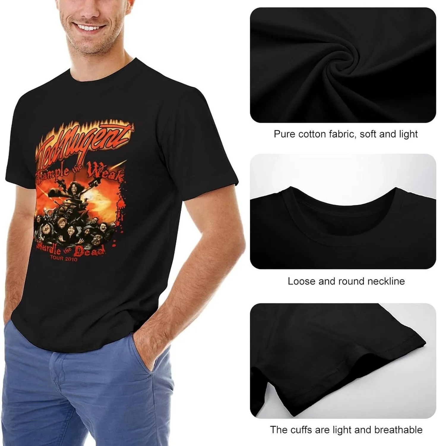 Men's Short Sleeve Crewneck T Shirts Funny Graphic Tees Shirts Top
