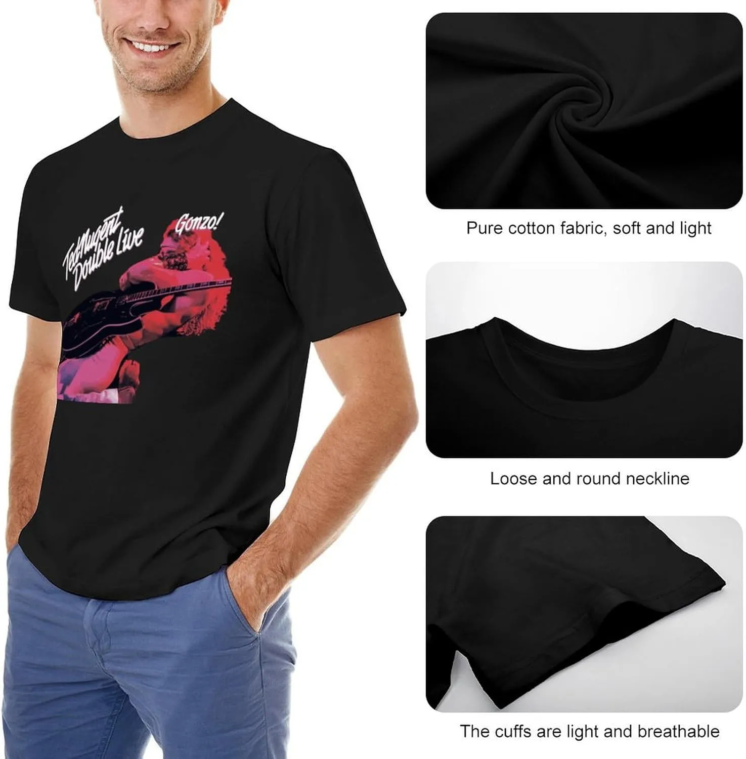 Men's Short Sleeve Crewneck T Shirts Funny Graphic Tees Shirts Top
