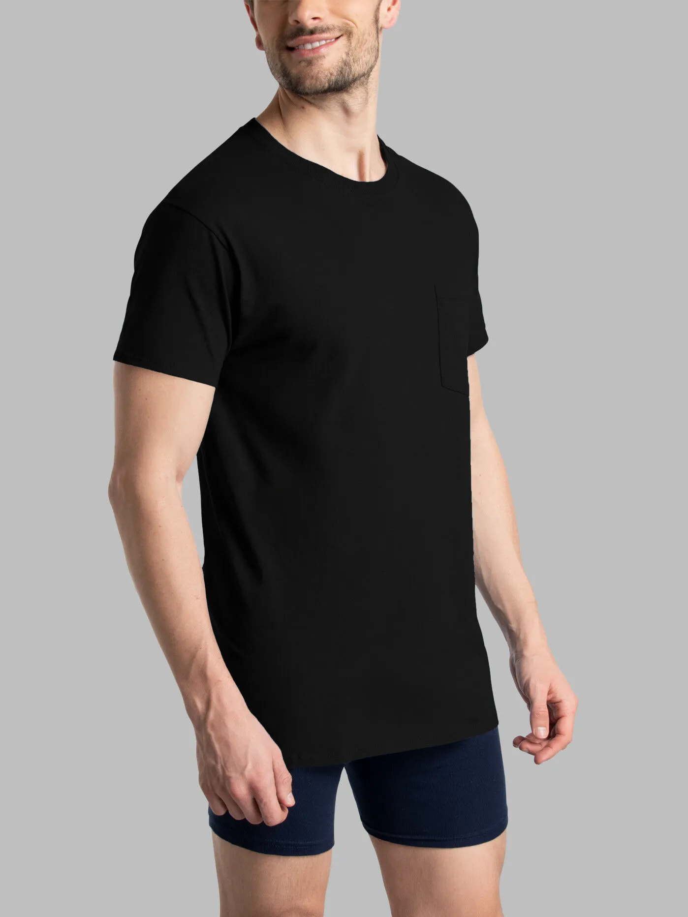 Men's Short Sleeve Fashion Pocket T-Shirt, Assorted Neutrals 6 Pack