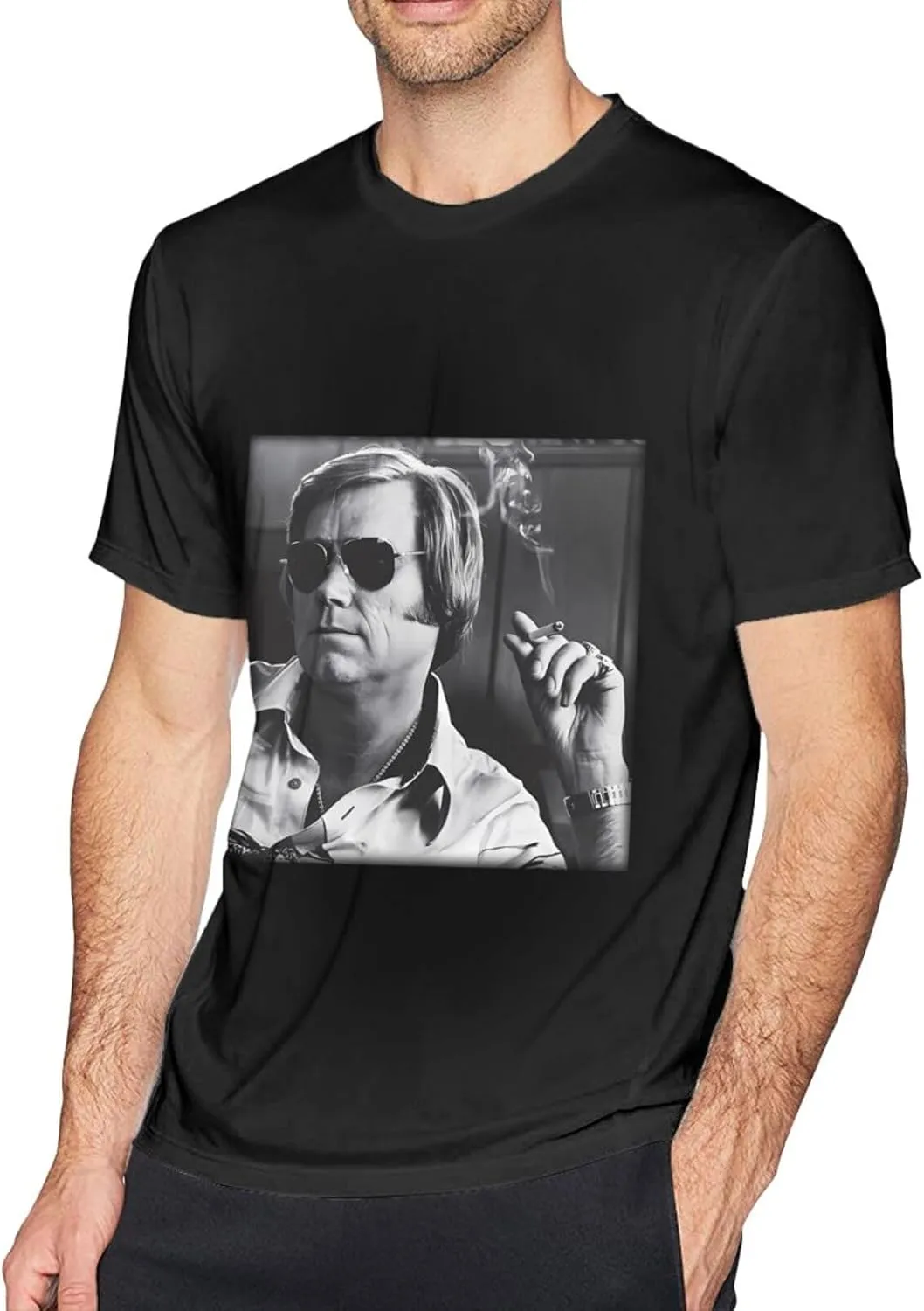 Men's Simple Breathable Cotton T-Shirts Fashionable Machine Washable Crew Neck T-Shirts