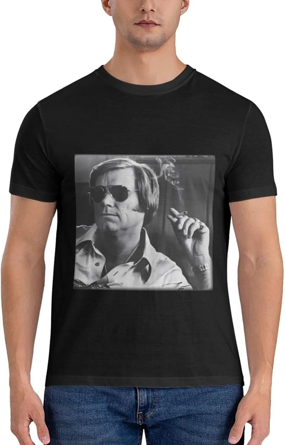 Men's Simple Breathable Cotton T-Shirts Fashionable Machine Washable Crew Neck T-Shirts