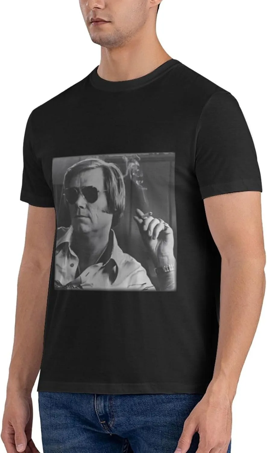 Men's Simple Breathable Cotton T-Shirts Fashionable Machine Washable Crew Neck T-Shirts