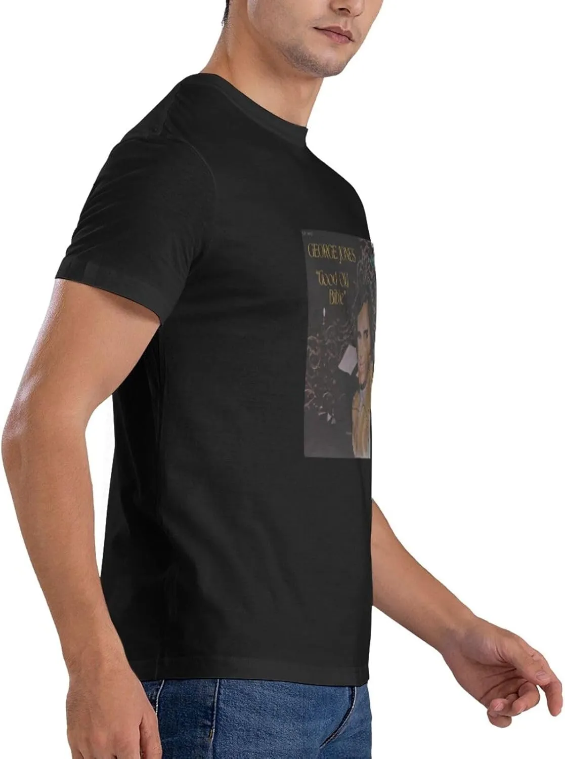 Men's Simple Breathable Cotton T-Shirts Fashionable Machine Washable Crew Neck T-Shirts