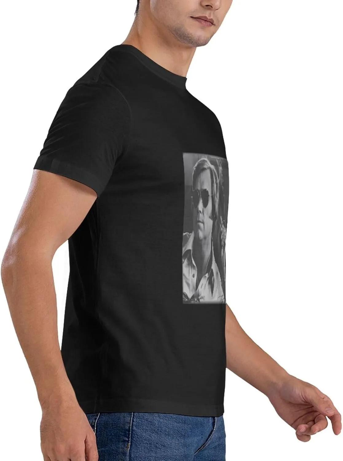 Men's Simple Breathable Cotton T-Shirts Fashionable Machine Washable Crew Neck T-Shirts