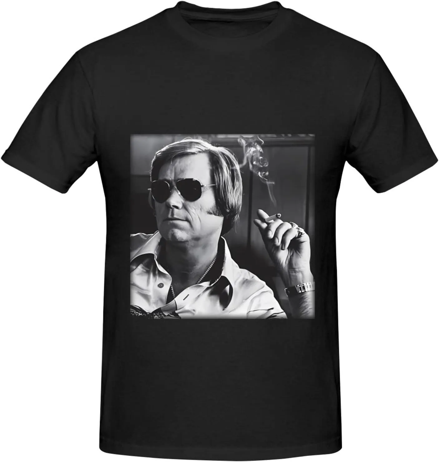 Men's Simple Breathable Cotton T-Shirts Fashionable Machine Washable Crew Neck T-Shirts