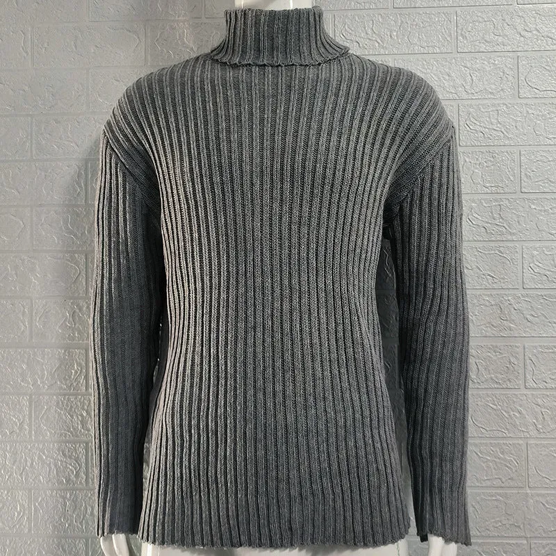 Men's Solid Color Slim Fit Knit Top Autumn And Winter New Sweater Fashion European And American Style