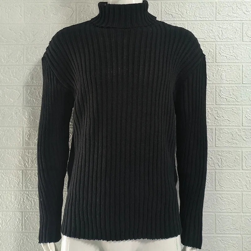 Men's Solid Color Slim Fit Knit Top Autumn And Winter New Sweater Fashion European And American Style
