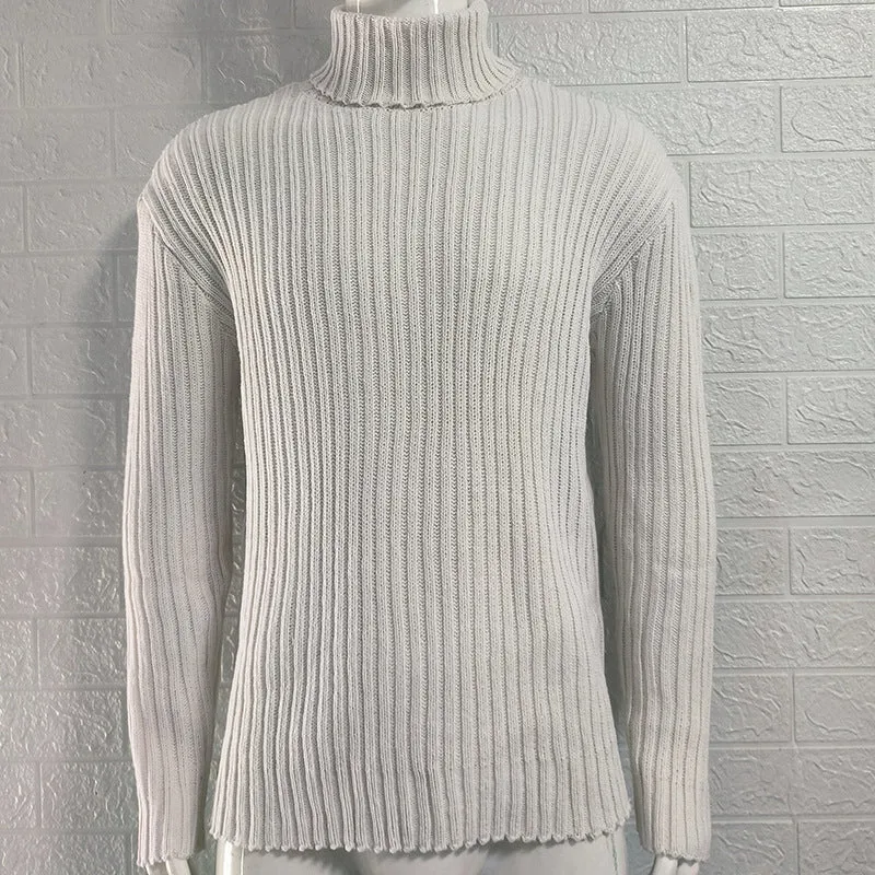 Men's Solid Color Slim Fit Knit Top Autumn And Winter New Sweater Fashion European And American Style