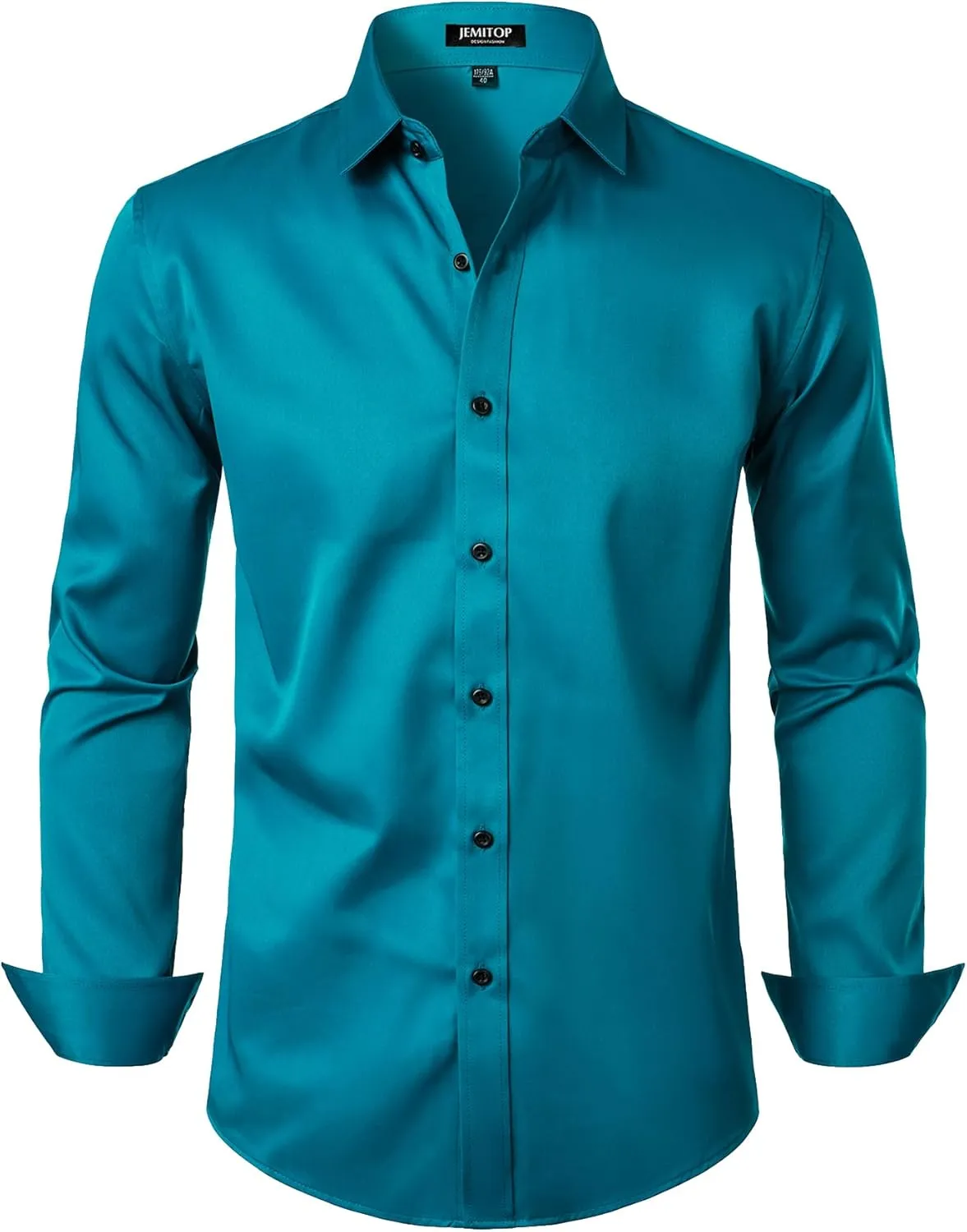 Men's Stretch Wrinkle Free Dress Shirts Formal Prom Wedding Slim Fit Long Sleeve Button Down Shirts