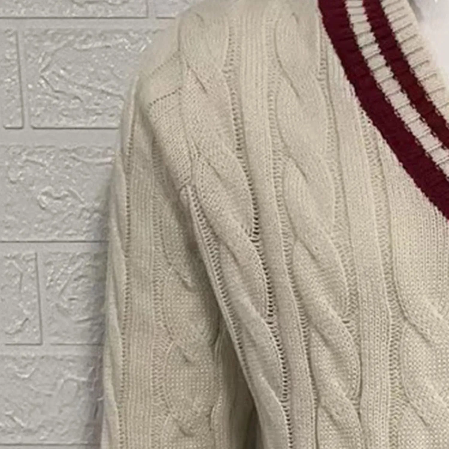 Men's V-Neck Color Matching Sweater Male Ribbed Knitted Cable Slim Fit Pullovers Man Color Block Ribbed Sweaters