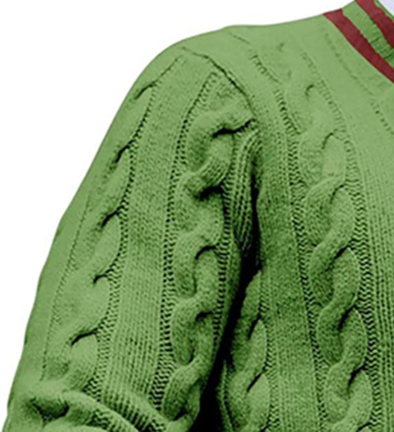 Men's V-Neck Color Matching Sweater Male Ribbed Knitted Cable Slim Fit Pullovers Man Color Block Ribbed Sweaters