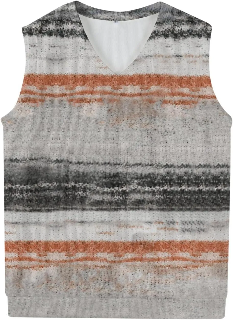 Mens Vest V Neck Sleeveless Knit Pullover Sweater Vest Casual Business Work Slim Fit Lightweight Coat Tops 2025