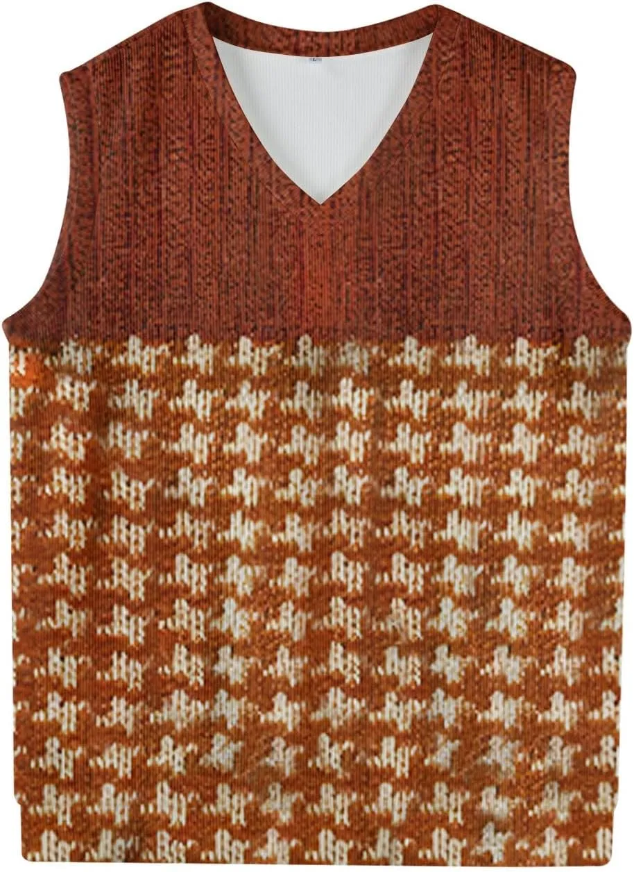 Mens Vest V Neck Sleeveless Knit Pullover Sweater Vest Casual Business Work Slim Fit Lightweight Coat Tops 2025