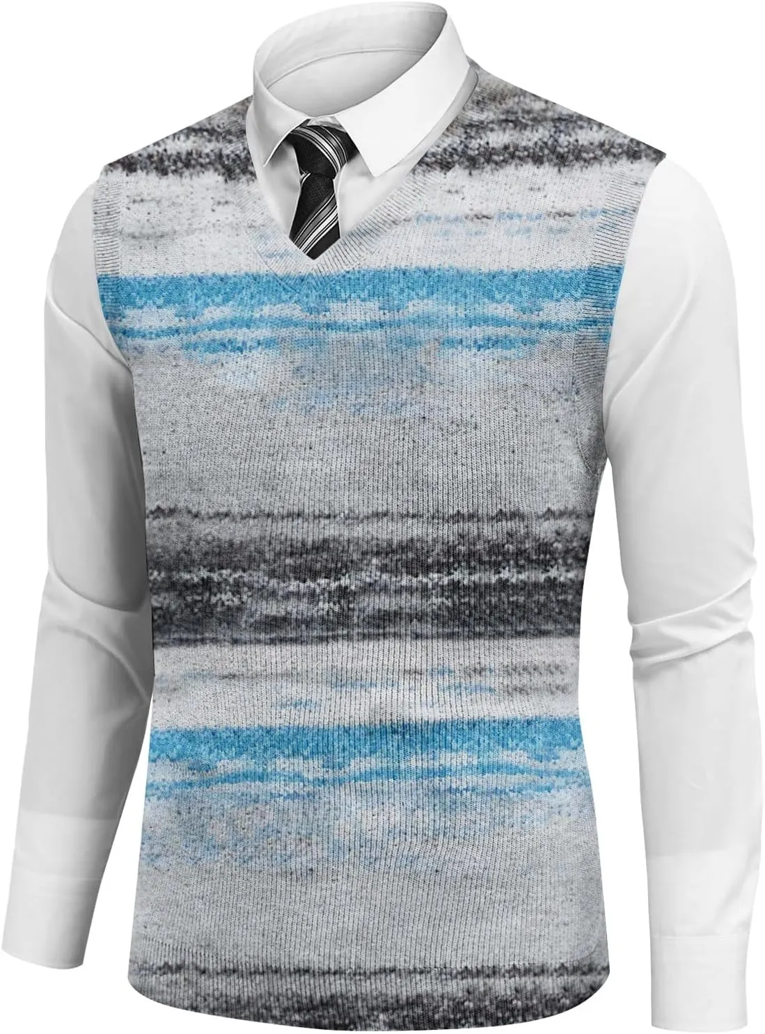 Mens Vest V Neck Sleeveless Knit Pullover Sweater Vest Casual Business Work Slim Fit Lightweight Coat Tops 2025