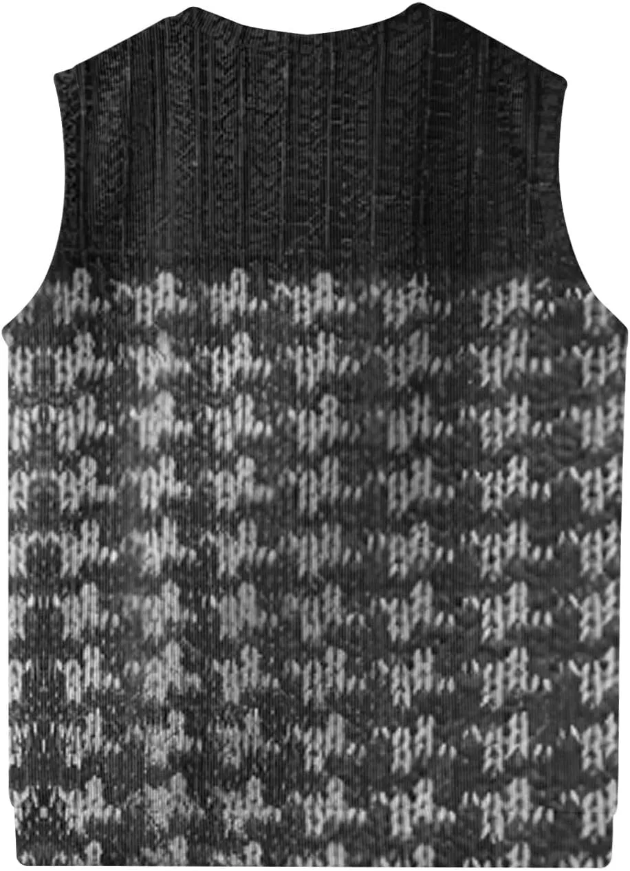 Mens Vest V Neck Sleeveless Knit Pullover Sweater Vest Casual Business Work Slim Fit Lightweight Coat Tops 2025