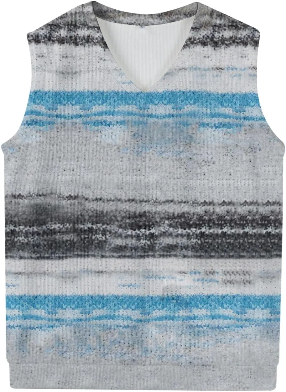 Mens Vest V Neck Sleeveless Knit Pullover Sweater Vest Casual Business Work Slim Fit Lightweight Coat Tops 2025
