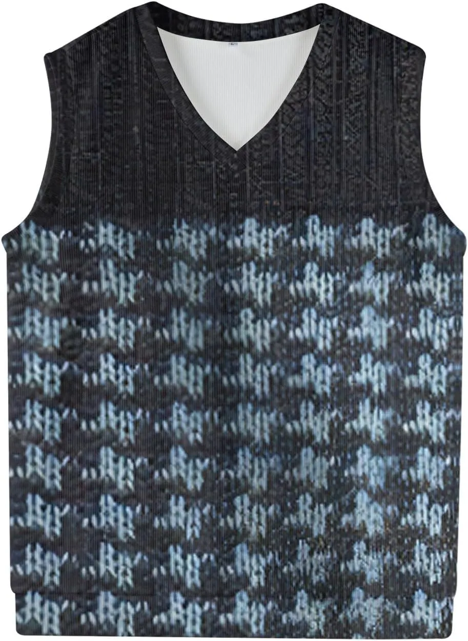 Mens Vest V Neck Sleeveless Knit Pullover Sweater Vest Casual Business Work Slim Fit Lightweight Coat Tops 2025