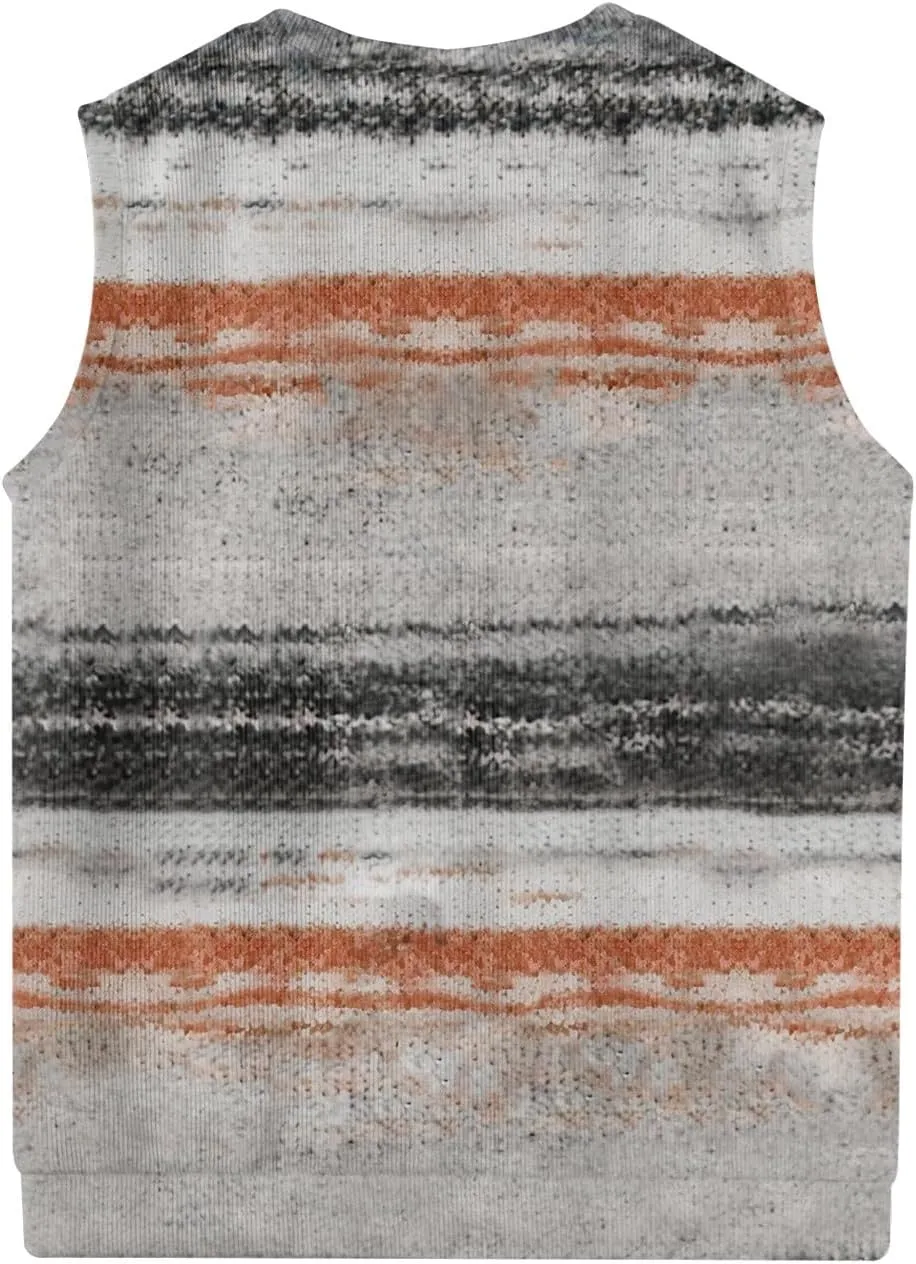 Mens Vest V Neck Sleeveless Knit Pullover Sweater Vest Casual Business Work Slim Fit Lightweight Coat Tops 2025
