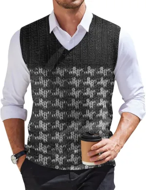 Mens Vest V Neck Sleeveless Knit Pullover Sweater Vest Casual Business Work Slim Fit Lightweight Coat Tops 2025