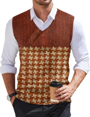 Mens Vest V Neck Sleeveless Knit Pullover Sweater Vest Casual Business Work Slim Fit Lightweight Coat Tops 2025