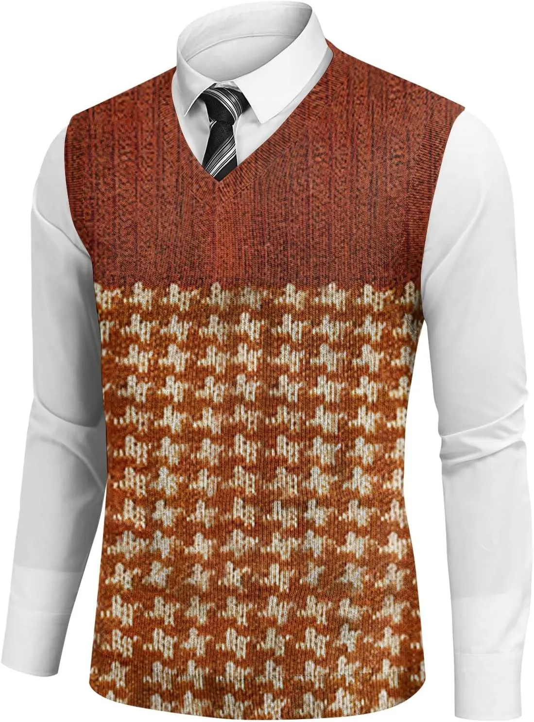 Mens Vest V Neck Sleeveless Knit Pullover Sweater Vest Casual Business Work Slim Fit Lightweight Coat Tops 2025