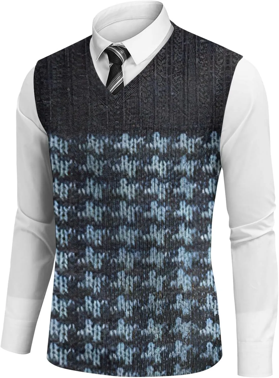 Mens Vest V Neck Sleeveless Knit Pullover Sweater Vest Casual Business Work Slim Fit Lightweight Coat Tops 2025