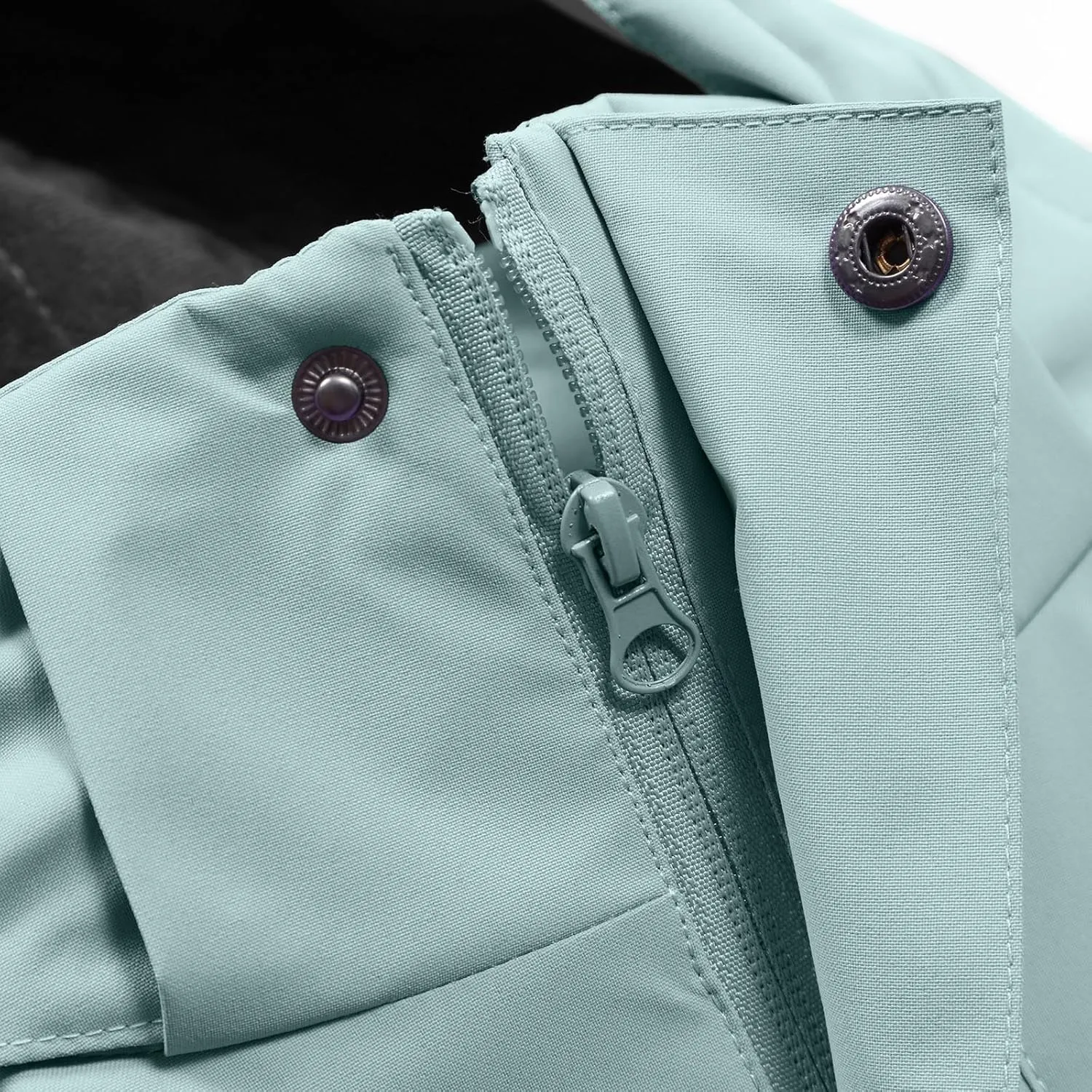 Men's Waterproof Rain Jacket with Detachable Hood Casual Zip Up Lightweight Raincoat Outdoor Softshell Windbreaker